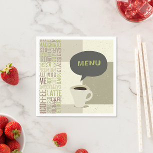 Minimalist Coffee Bar Menu Napkin