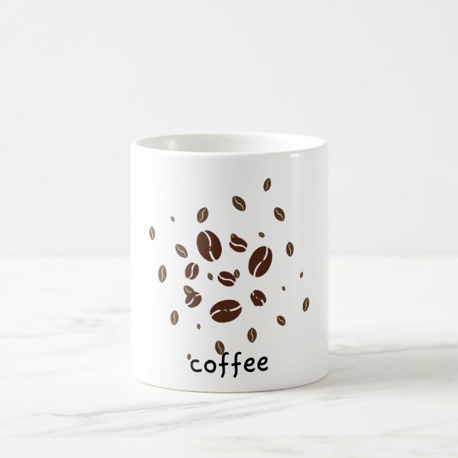 Minimalist Coffee Beans Aesthetic Ceramic Mug (Center)