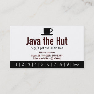 Minimalist Coffee Cup Drink Loyalty Card