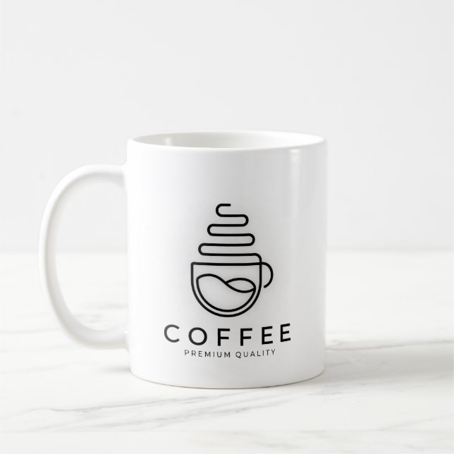 Minimalist Coffee Logo Premium Quality Mug (Left)