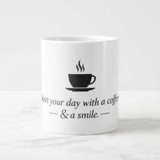Minimalist Coffee Quote Design – Modern Typography Large Coffee Mug