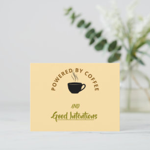 Minimalist Coffee Quote Postcard   Funny Good Inte