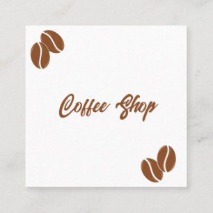 Minimalist Coffee Shop Business Card – Brown & Whi