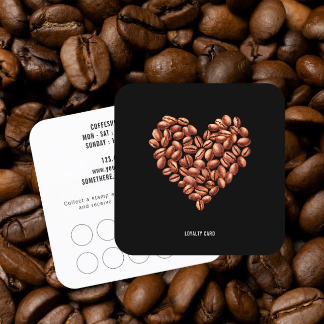 Minimalist Coffee Shop Coffee Beans Loyalty Card (Creator Uploaded)