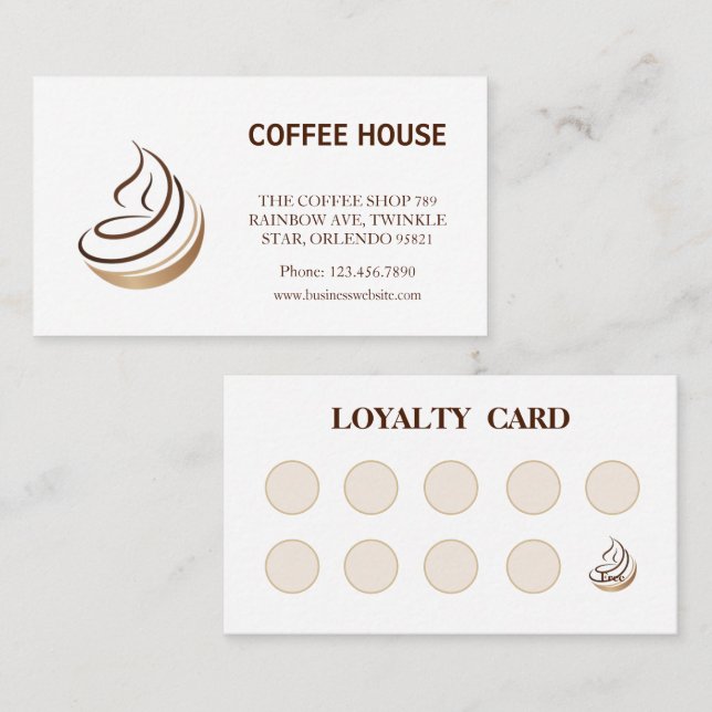 Minimalist Coffee Shop Loyalty Card (Front/Back)