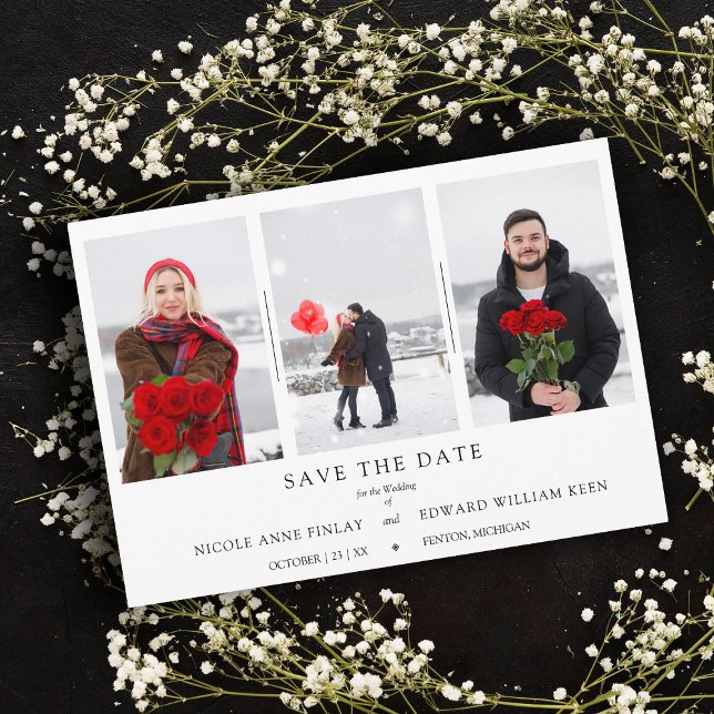 Minimalist Collage 3 Photos Couple Wedding Engaged (Creator Uploaded)