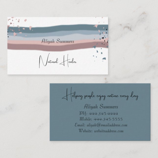 Minimalist Colorful Boho Meditative Business Card (Front/Back)