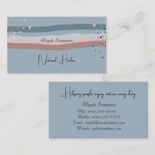 Minimalist Colorful Boho Meditative Business Card (Front/Back)
