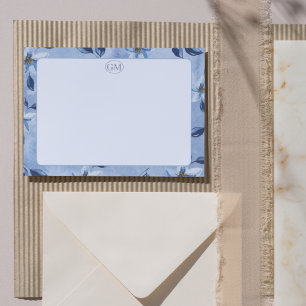 Minimalist Colorful Border Monogram Note Card