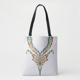 Minimalist colorful ethnic pattern vintage tote