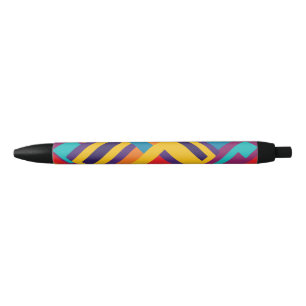 Minimalist colorful geometric black ink pen