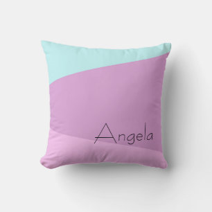 minimalist colour block blue purple to personalise cushion