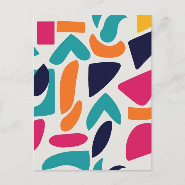 Minimalist colourful abstract holiday postcard (Front)