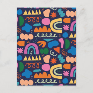 Minimalist colourful abstract holiday postcard