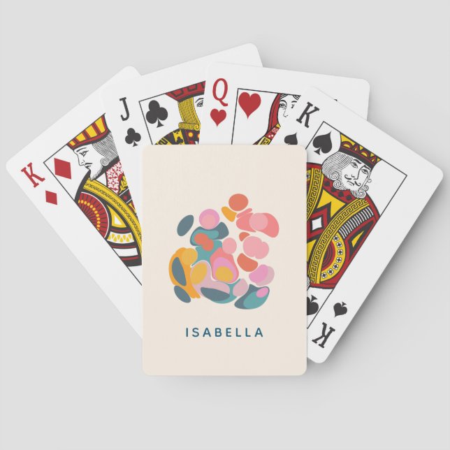 Minimalist Colourful Abstract Shapes Personalised  Playing Cards (Back)