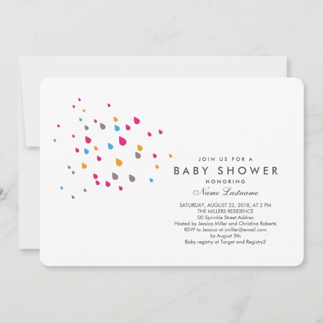Minimalist Colourful Baby Shower Invitation Rounde (Front)