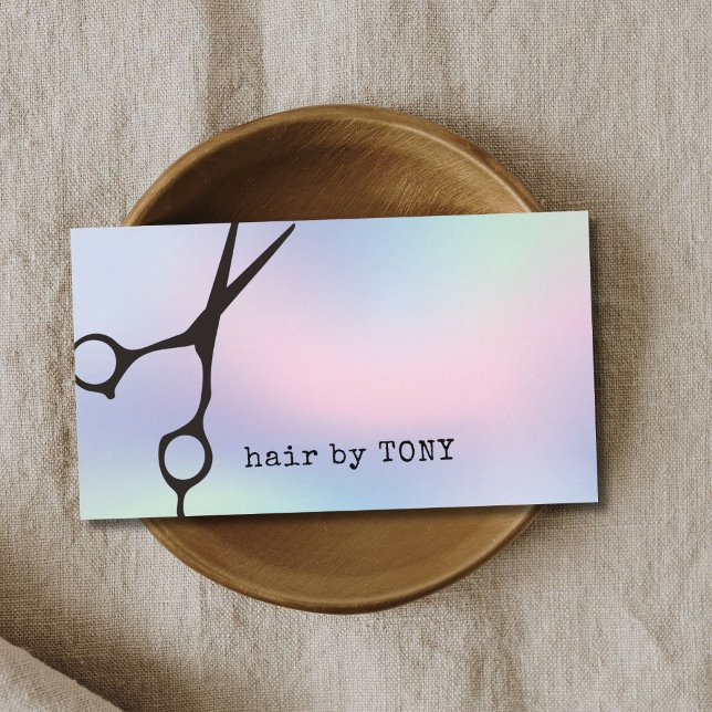 Minimalist Colourful Gradient Black Scissors Hair Business Card (Creator Uploaded)