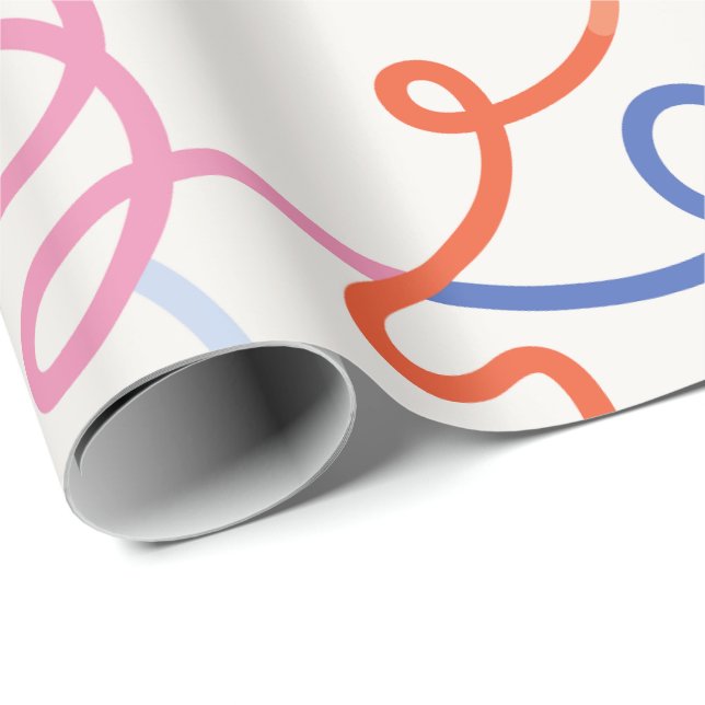 Minimalist colourful lines strokes  wrapping paper (Roll Corner)