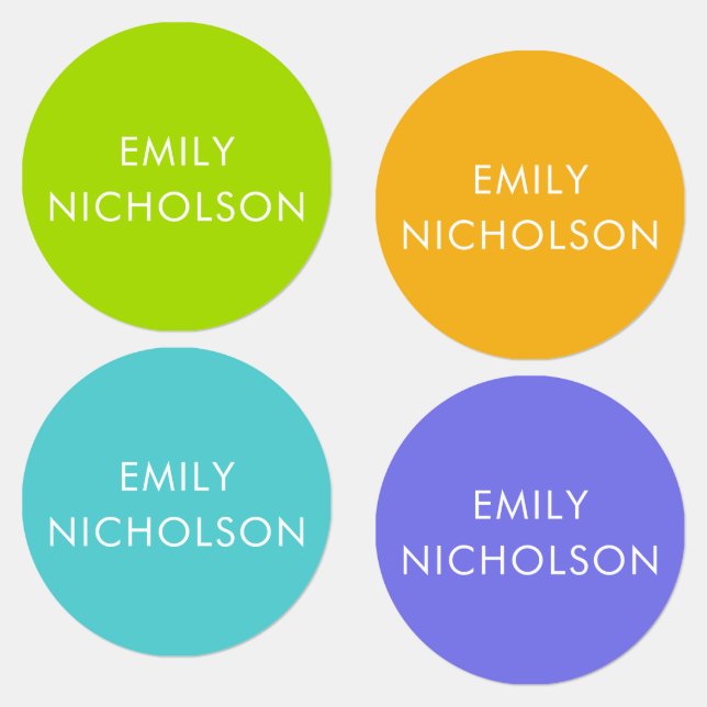 Minimalist Colourful Personalised Name Tag (Group)