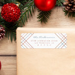 Minimalist Colourful Plaid Family Return Address<br><div class="desc">🏡 Make your mark with our minimalist colourful plaid return address labels. Your family name elegantly scripted,  with a simple serif typography below,  adds a personalised touch. Sending out cards and gifts becomes a breeze with these stylish labels.</div>