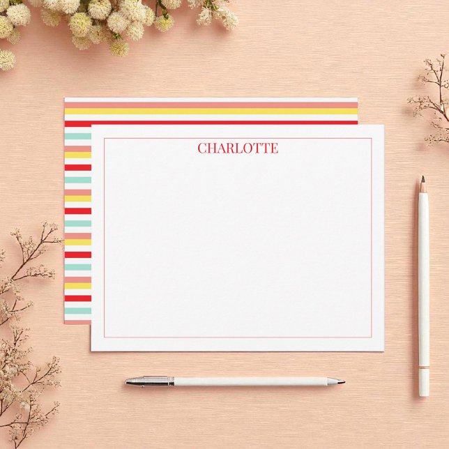 Minimalist Colourful Stripes Classic Chic  Card (Creator Uploaded)