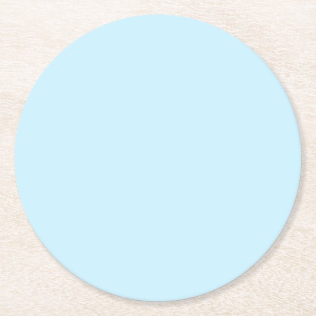 Minimalist comfortable Light blue colour  Round Paper Coaster (Front)