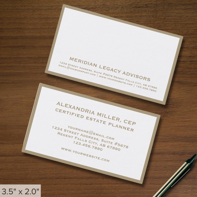 Minimalist Company Business Cards with Border (Creator Uploaded)