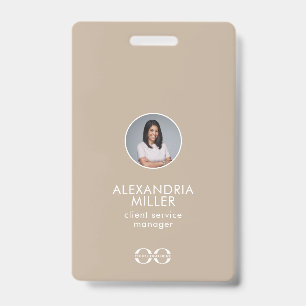 Minimalist Company Employee Photo QR Code ID Badge