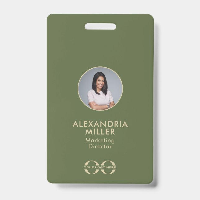Minimalist Company Employee QR Code Badge ID Badge (Front)
