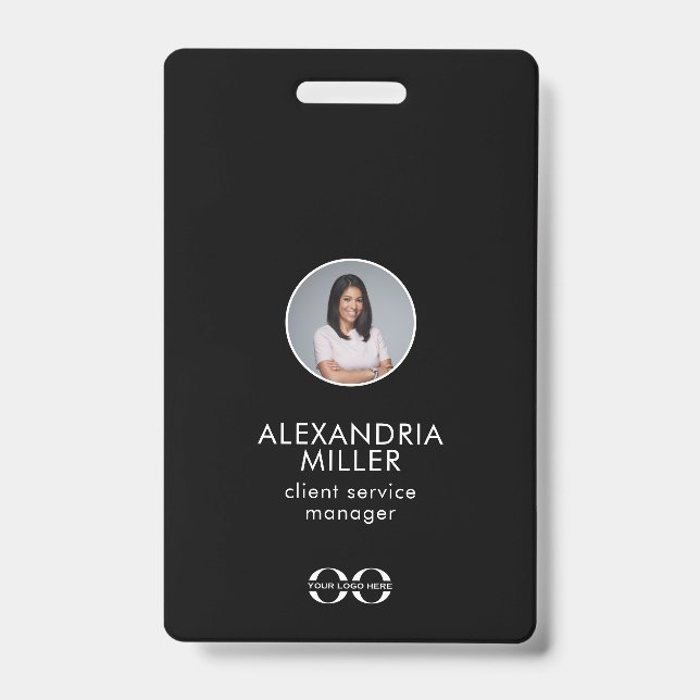 Minimalist Company Employee QR Code Badge ID Badge (Front)