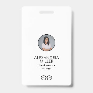 Minimalist Company Employee QR Code ID Badge