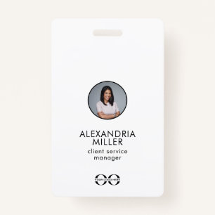 Minimalist Company Employee QR Code ID Badge