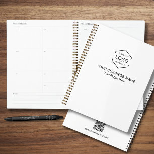 Minimalist Company Logo Name QR Code Business  Planner
