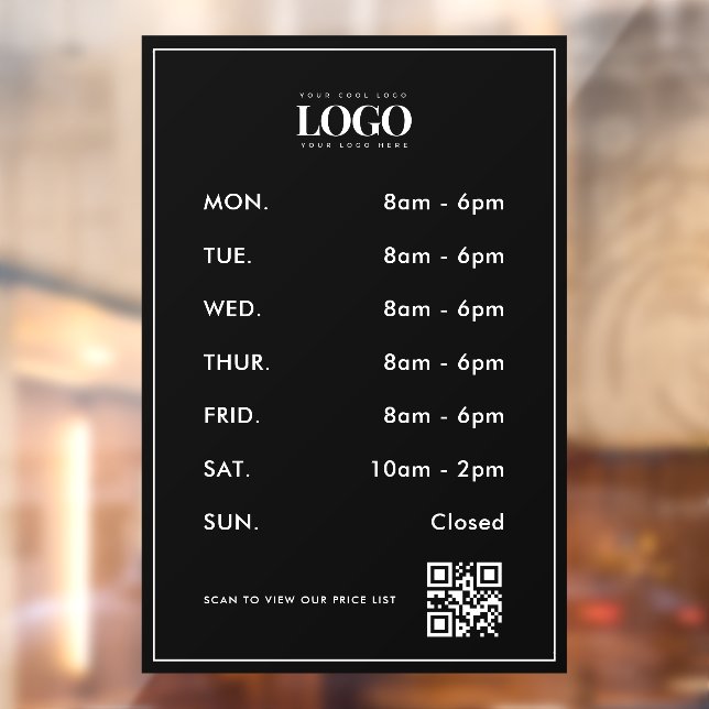 Minimalist Company Logo Opening Hours QR Code Scan (Sheet 2)