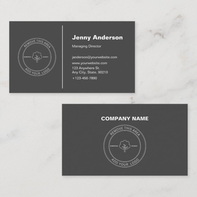 Minimalist Company Logo Simple Business Card (Front/Back)
