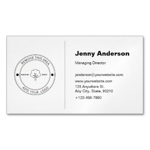 Minimalist Company Logo White Background Magnetic Business Card