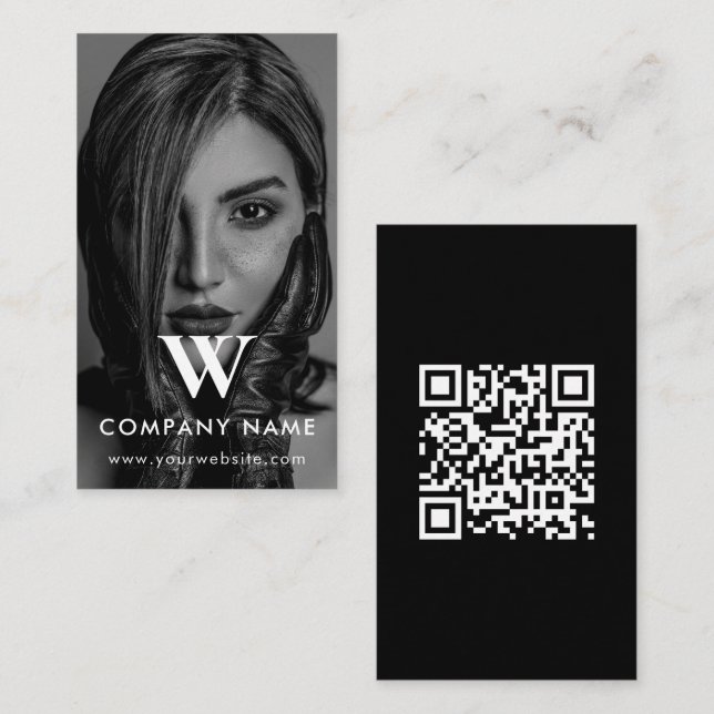 Minimalist Company Monogram Photography  Business Card (Front/Back)