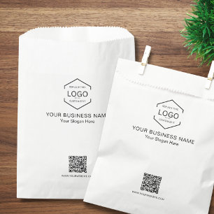 Minimalist Company Name QR Code Business Logo Favour Bags