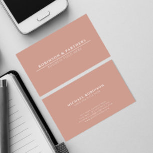 Minimalist Company Name   White Line   Soft Pink Business Card