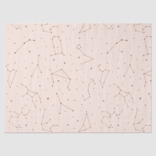 Minimalist Constellation Pattern in Pink & Brown Tissue Paper