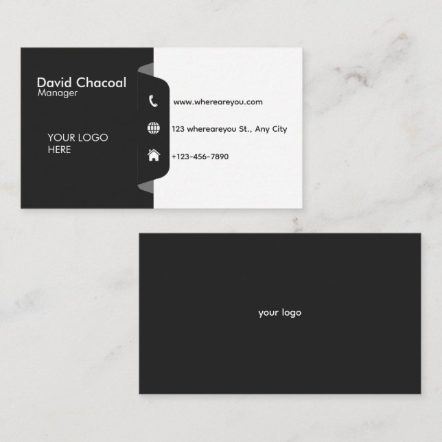  Minimalist Contact Information  Business Card (Front/Back)