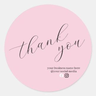 Minimalist Contemporary Business Thank You Classic Round Sticker