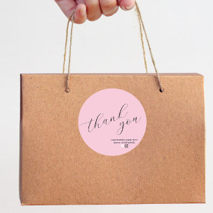 Minimalist Contemporary Business Thank You Classic Round Sticker