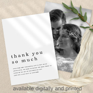 Minimalist Contemporary Newlywed Photo Thank You Card