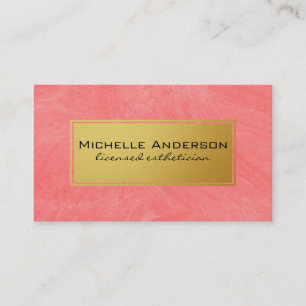 Minimalist Contemporary Pink Faux Gold Frame Appointment Card
