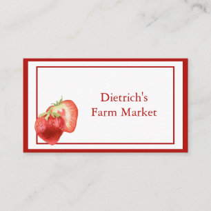Minimalist Contemporary Strawberry Business Card