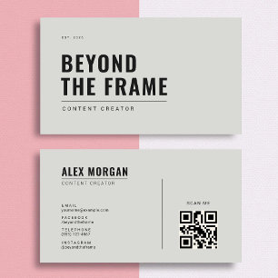 Minimalist Content Creator   Concrete Grey  Business Card