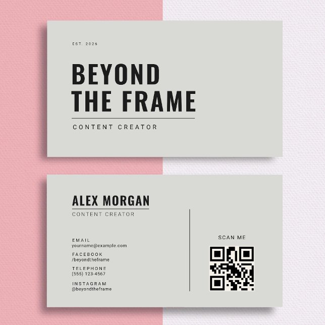 Minimalist Content Creator | Concrete Grey  Business Card (Creator Uploaded)
