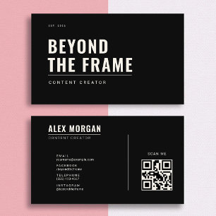 Minimalist Content Creator Obsidian Black Business Card
