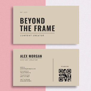 Minimalist Content Creator Sandstone Business Card